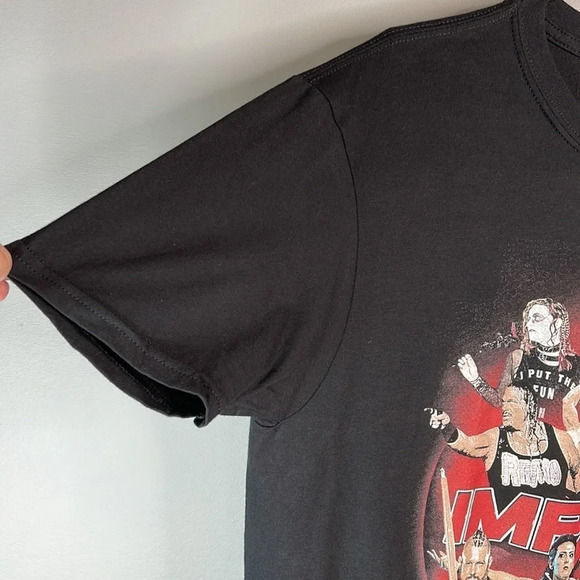 IMPACT WRESTLING Mens Collage Graphic Crewneck T-Shirt Black TNA WWE Size Large - Picture 6 of 11